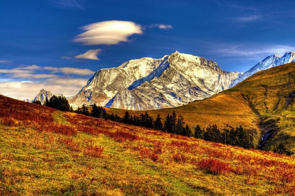 Landscape of sky, mountains and nature