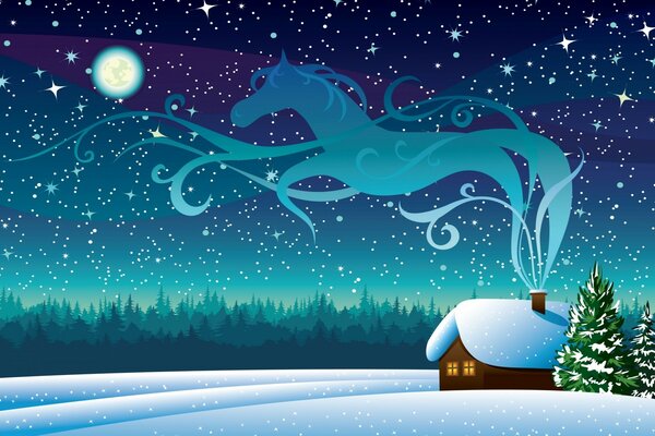 Drawings illustrazione di Natale in inverno