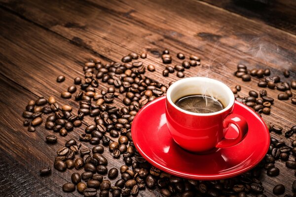 Paesaggio di una tazza di caffè espresso sul tavolo