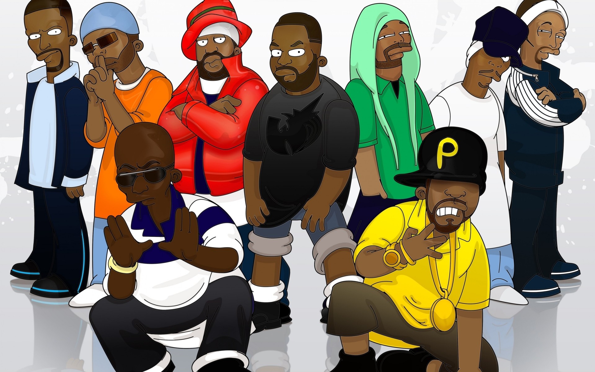 musikalische gruppen illustration mann skizze frau uniform wu-tang-clan