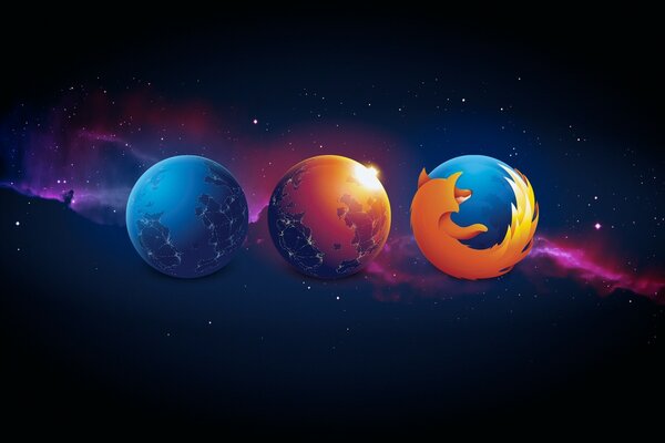 Spherical planets and mozilla fox