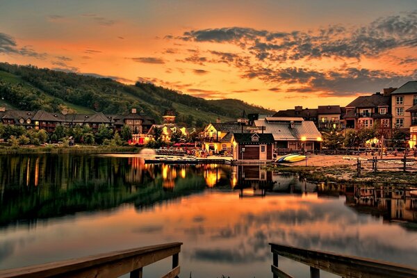 Cozy town near the mountains