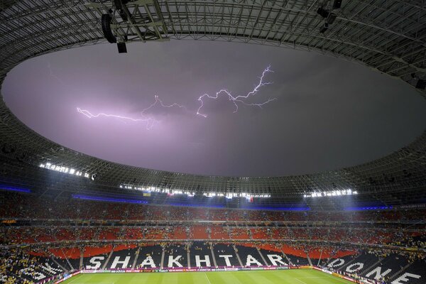 Sports arena at a football match