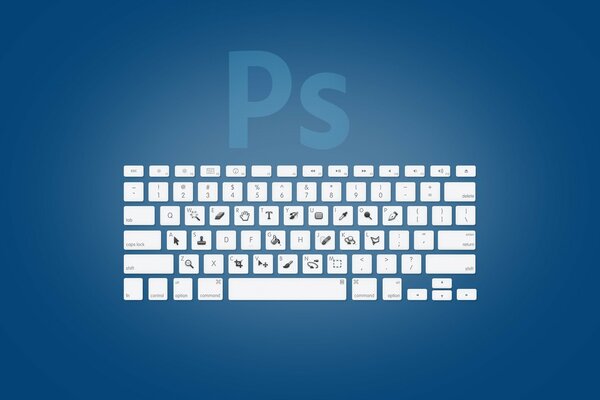 Keyboard on a blue background illustration