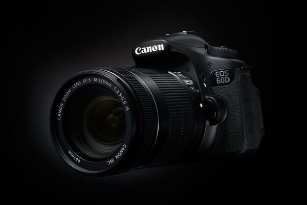 Advertising of digital technology. Canon lens