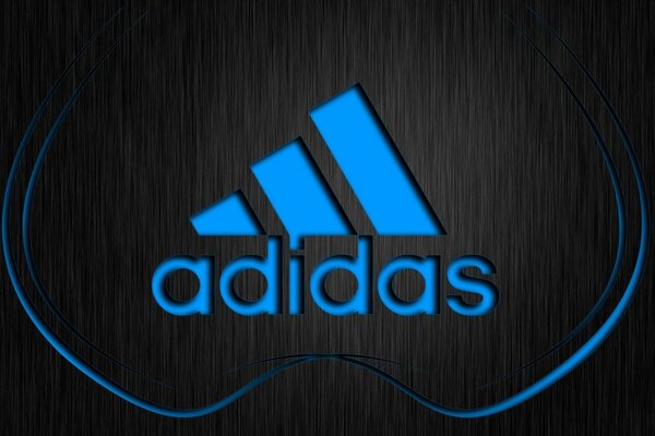 Adidas Firmenlogo auf schwarzem Hintergrund