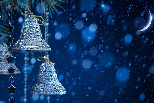 Bells on a branch as a symbol of winter