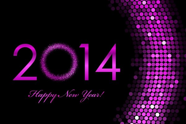 Designer drawing happy New year on a dark background with bright details