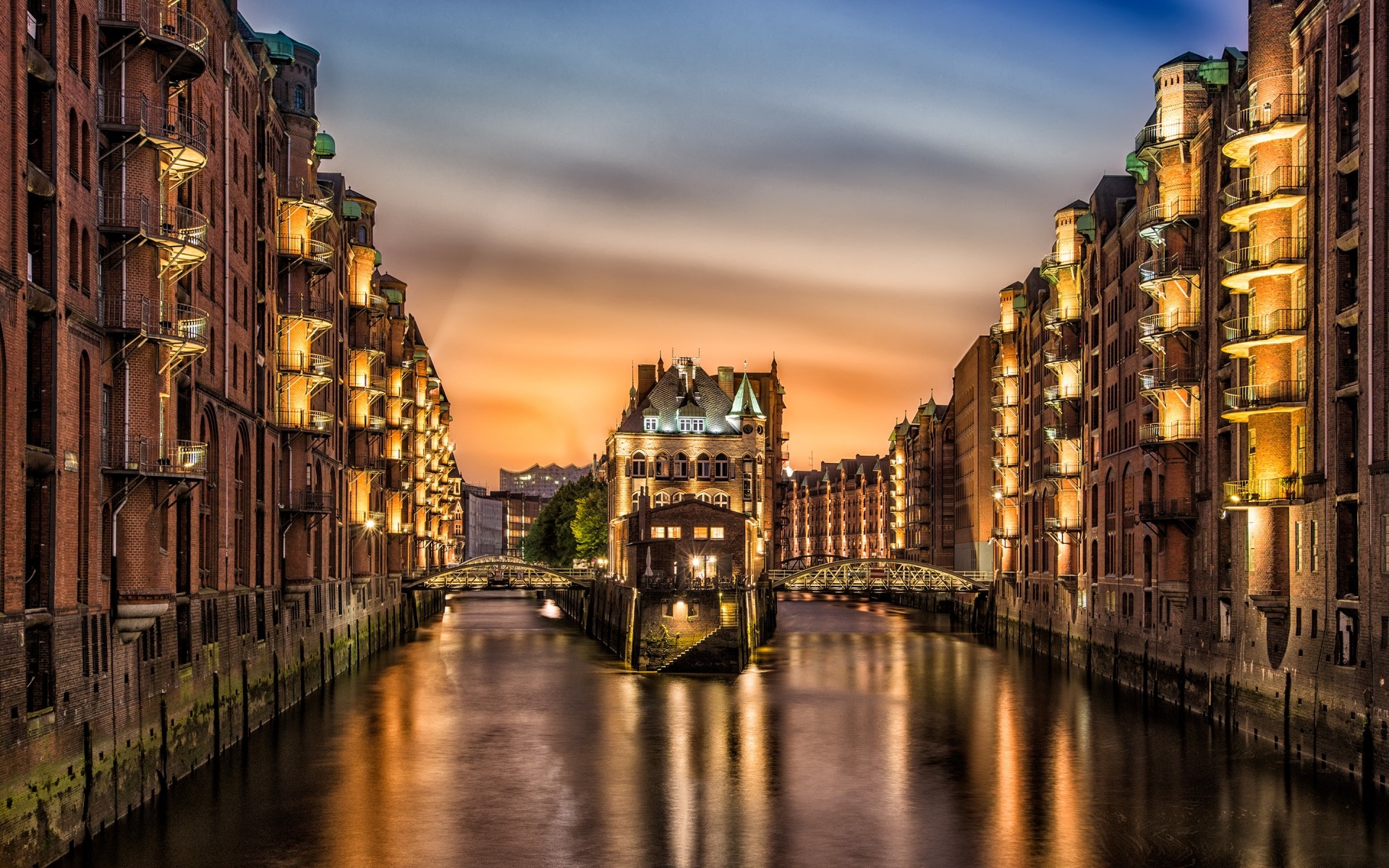 deutschland stadt architektur reisen wasser reflexion sonnenuntergang haus städtisch kanal straße brücke fluss im freien himmel reflexionen