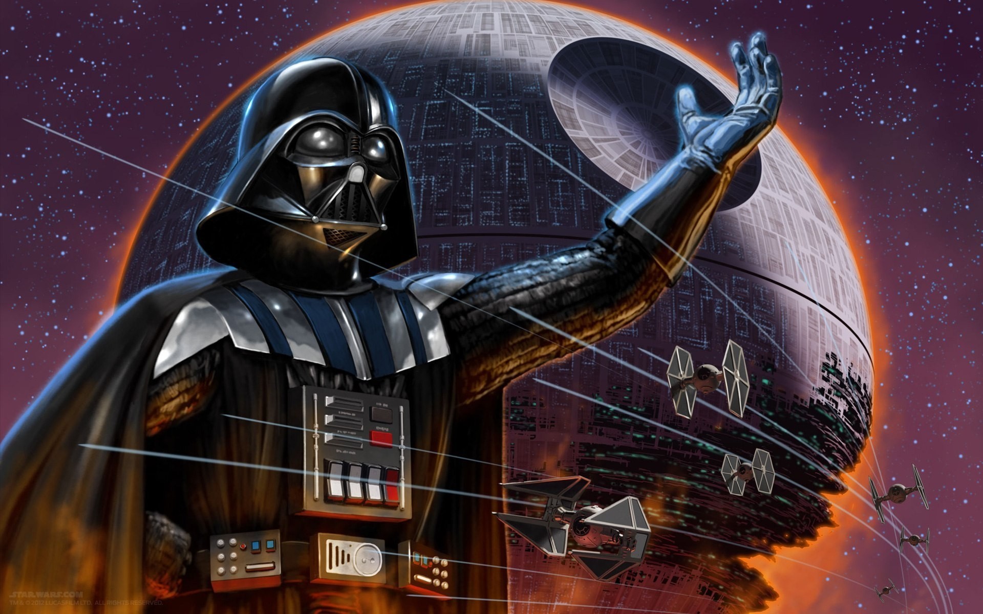 star wars science illustration lune science-fiction lumière conception technologie vaisseau spatial darth vader