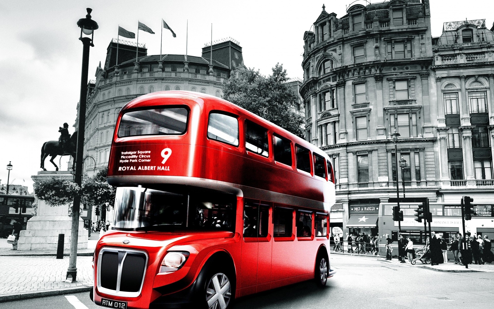 royaume-uni ville système de transport voyage architecture voiture véhicule extérieur rue bus maison urbain trafic route bus de londres londres trafalgar square