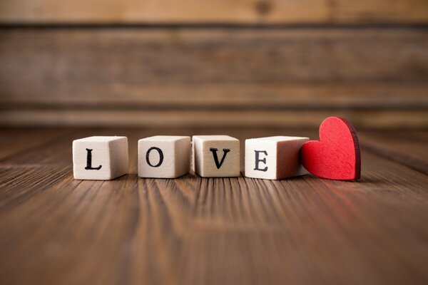 Wooden letters about love for the background