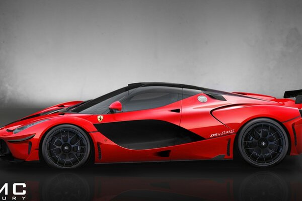 Carro de corrida futurista vermelho