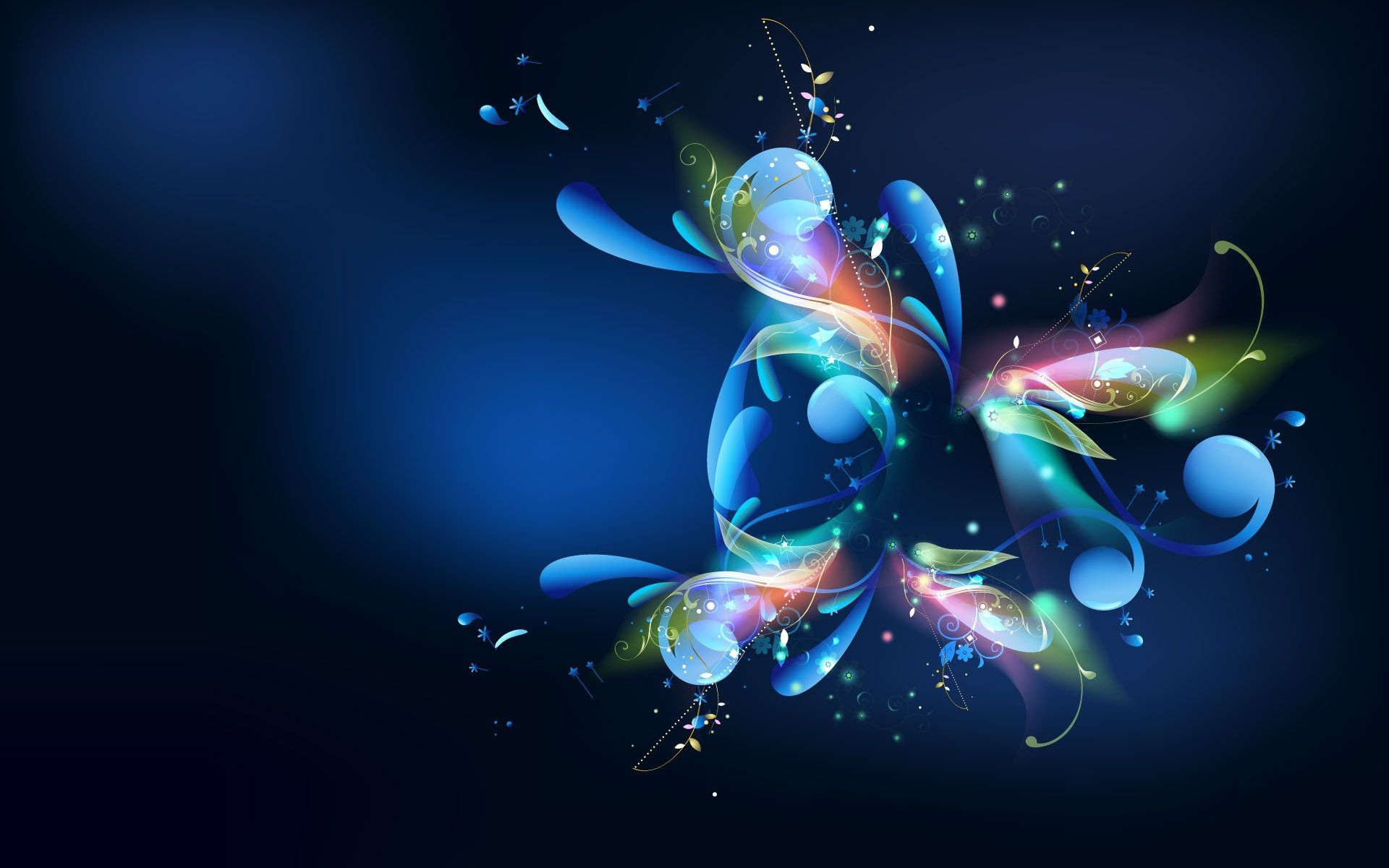 flowers abstract desktop design illustration decoration bright art color fantasy graphic light shape wave magic dark
