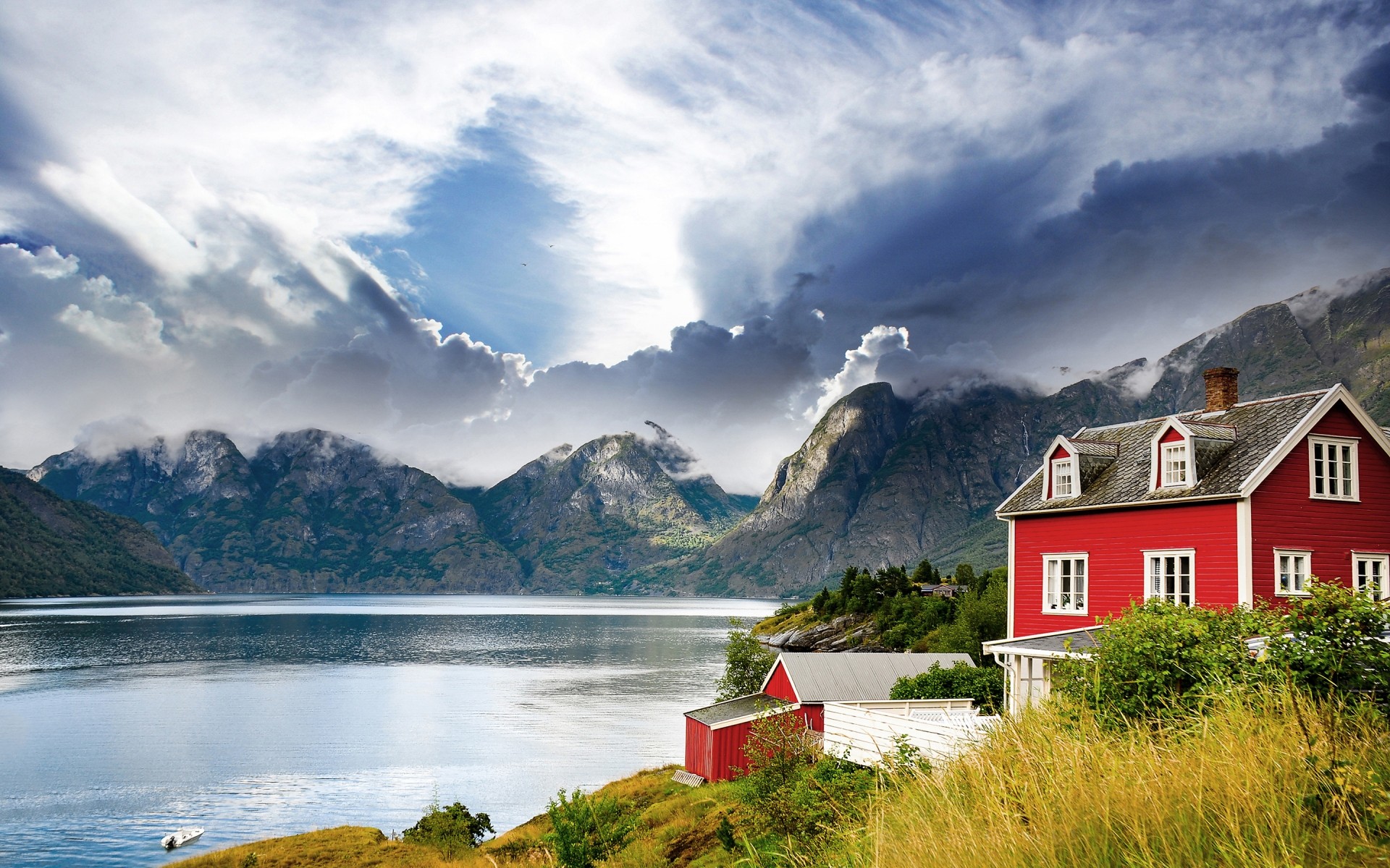 landscapes water travel outdoors nature sky landscape lake mountain summer wood fjord daylight clouds mountains