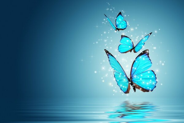 Fantastic nature, butterflies on the water