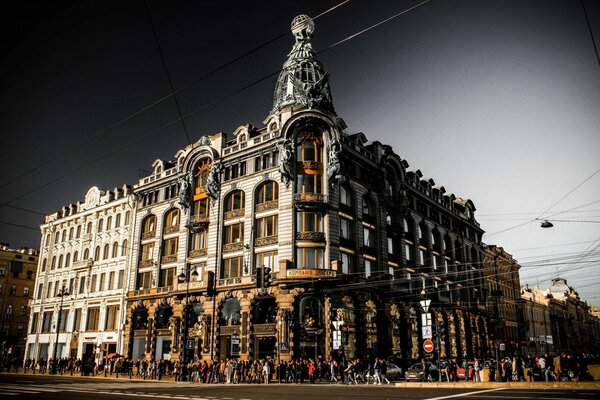 Russian urban architecture in the evening