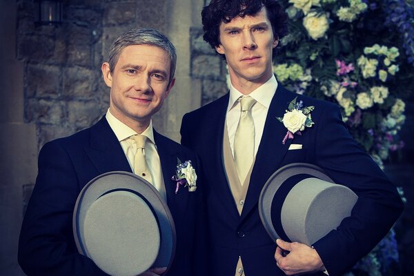 Sherlock Holmes and Watson from the TV series Sherlock (2010)