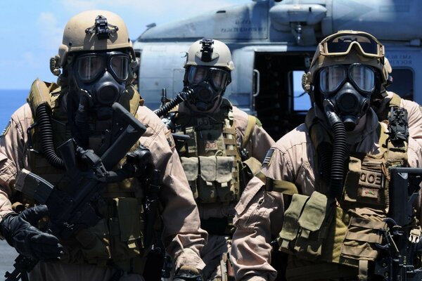 Special Forces soldiers in full uniform