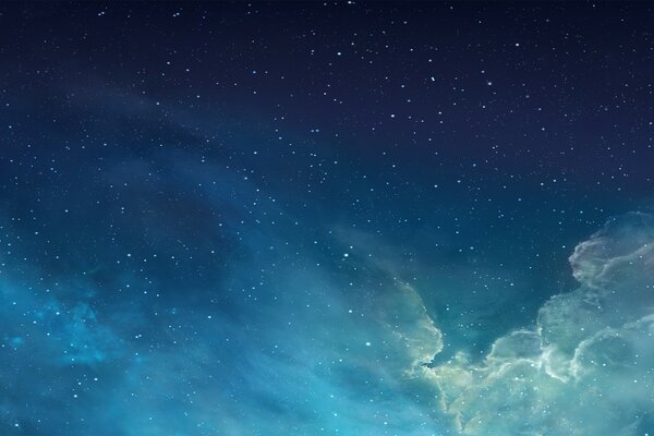 Starry sky with magical clouds