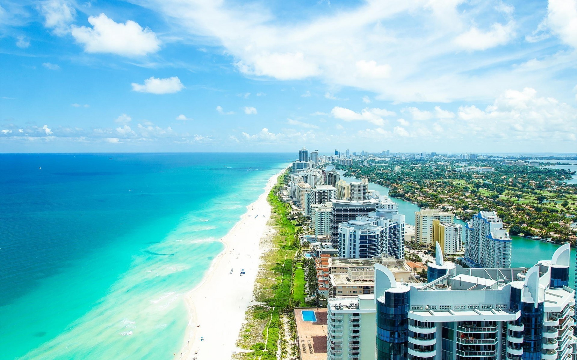 united states travel water sea seashore sky beach hotel ocean architecture vacation summer city outdoors resort bay island miami florida landscape