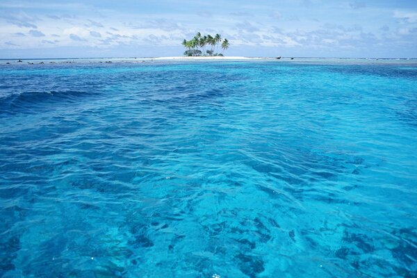 An uninhabited island in the open ocean