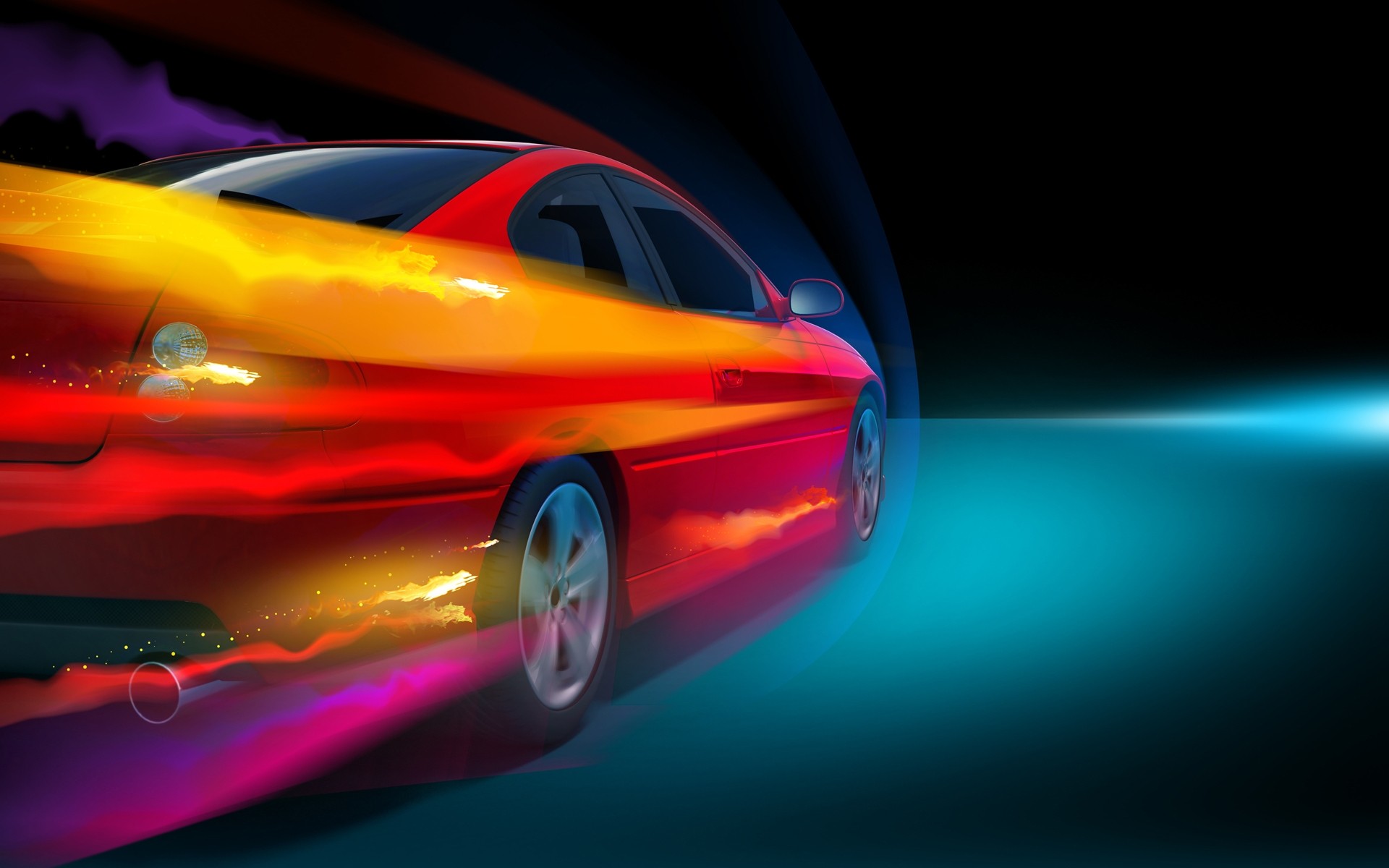 pontiac abstract design car art light motion blur color dynamic flame desktop coupe cars fire design inspiration