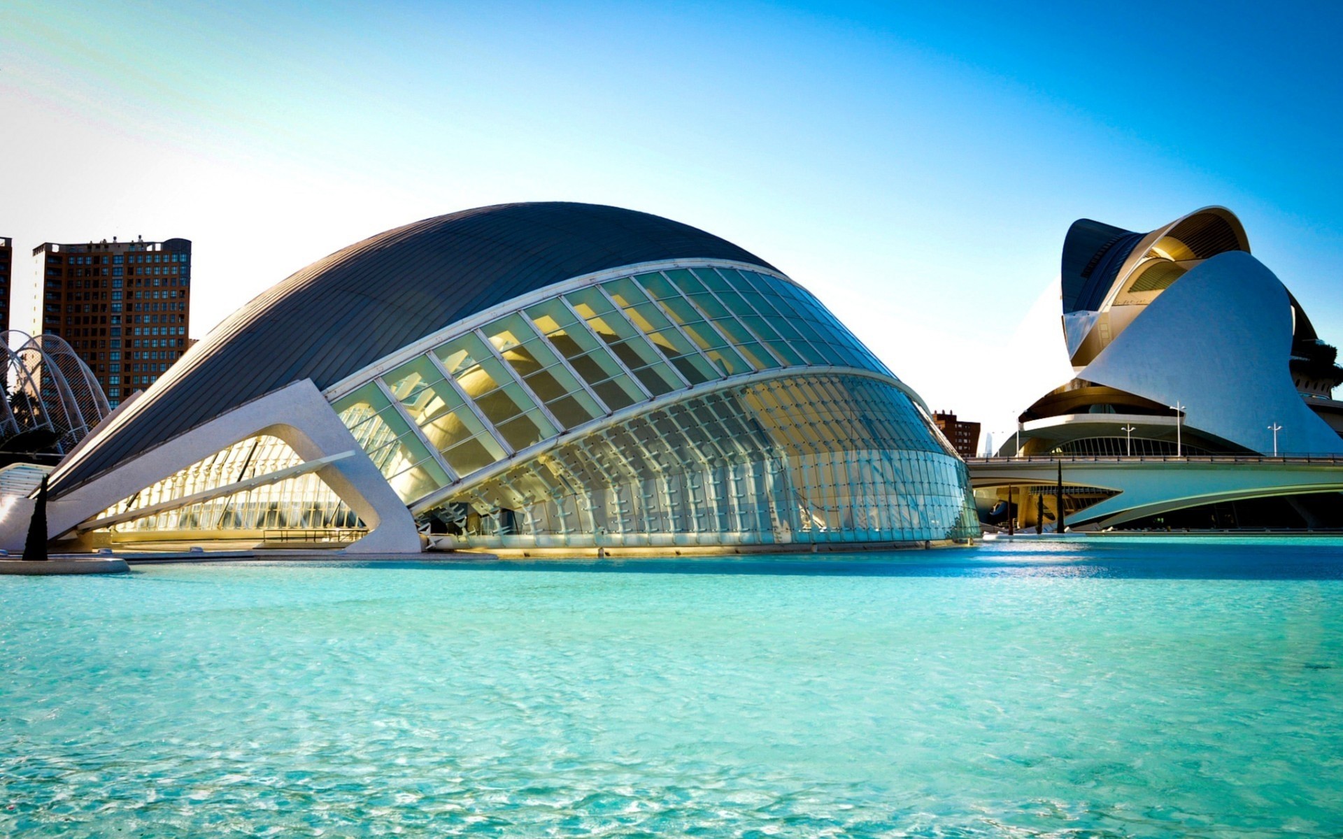 spanien reisen wasser himmel architektur urlaub modern im freien valencia stadt valencia gebäude landschaft