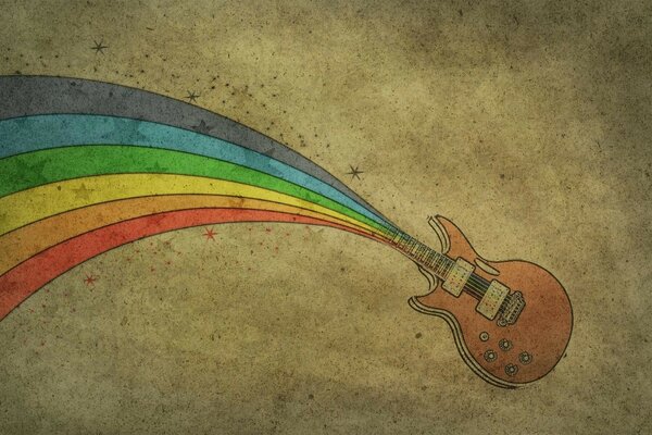 Guitar rainbow guitar rainbow drawing