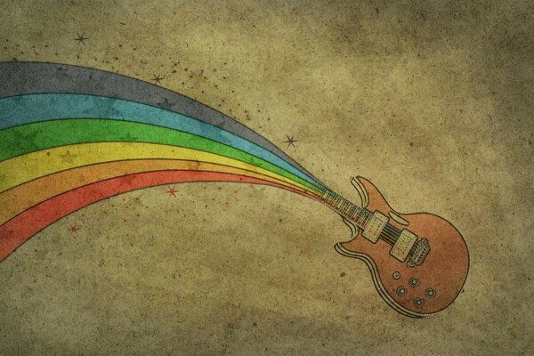 Guitare arc-en-guitar Rainbow figure