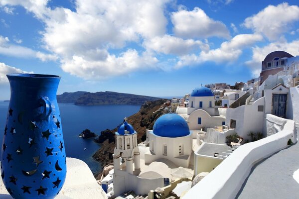 Griechischer Himmel über dem Meer