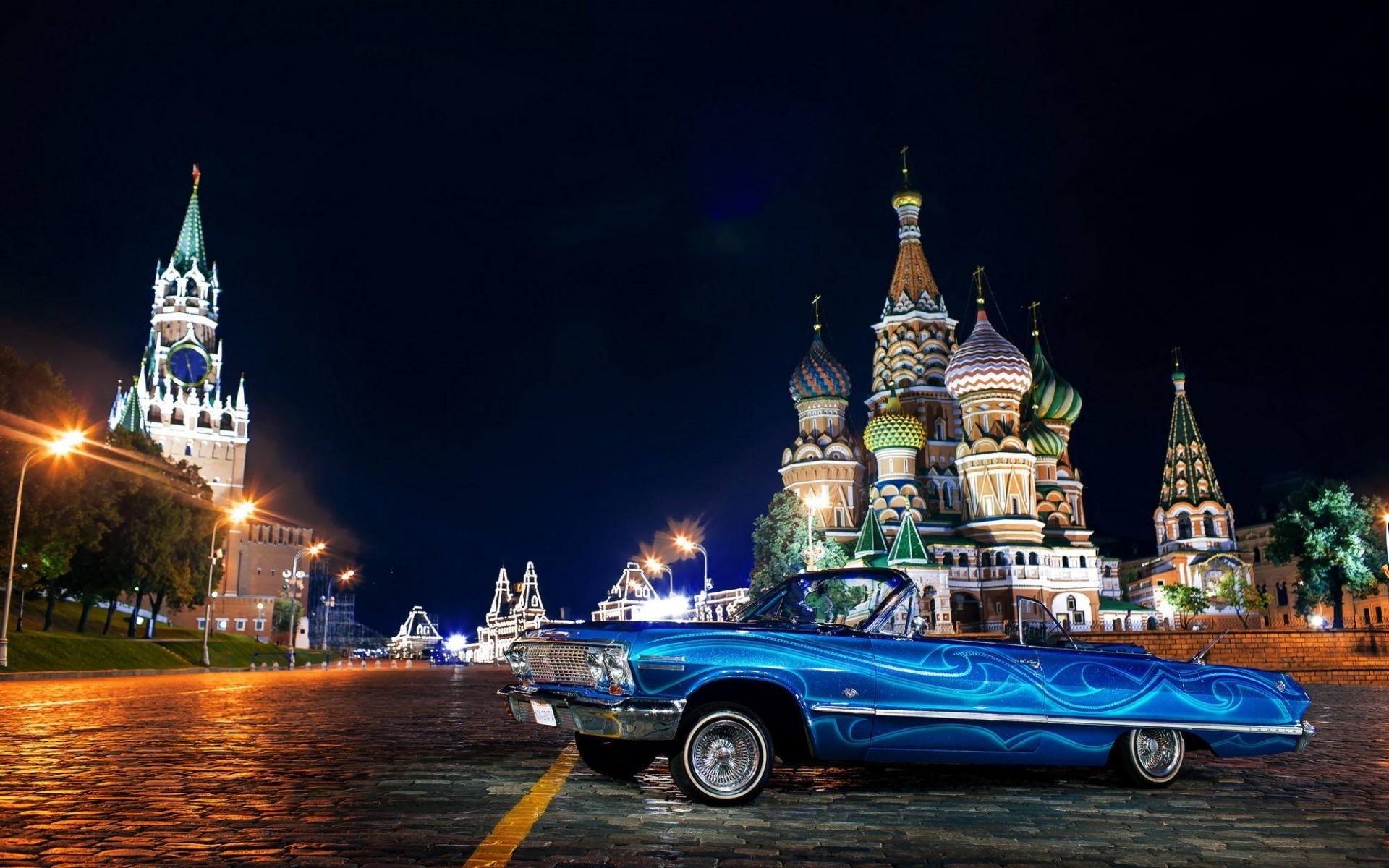 chevrolet architecture travel church kremlin city cathedral outdoors river building water sky old chevrolet impala classic cars vintage cars old cars moscow