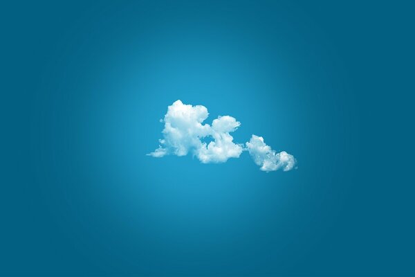 A white cloud in a blue sky