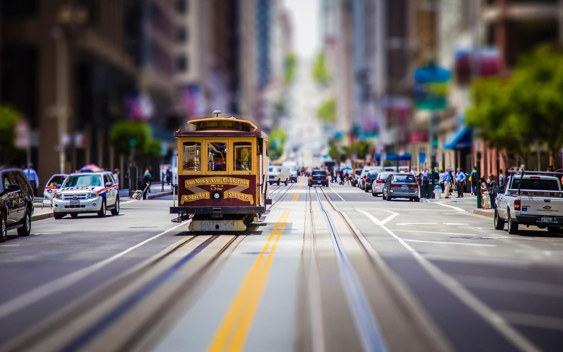 eua cidade rua tráfego borrão estrada carro urbano ônibus sistema de transporte bonde viagem vintage são francisco deslumbrante