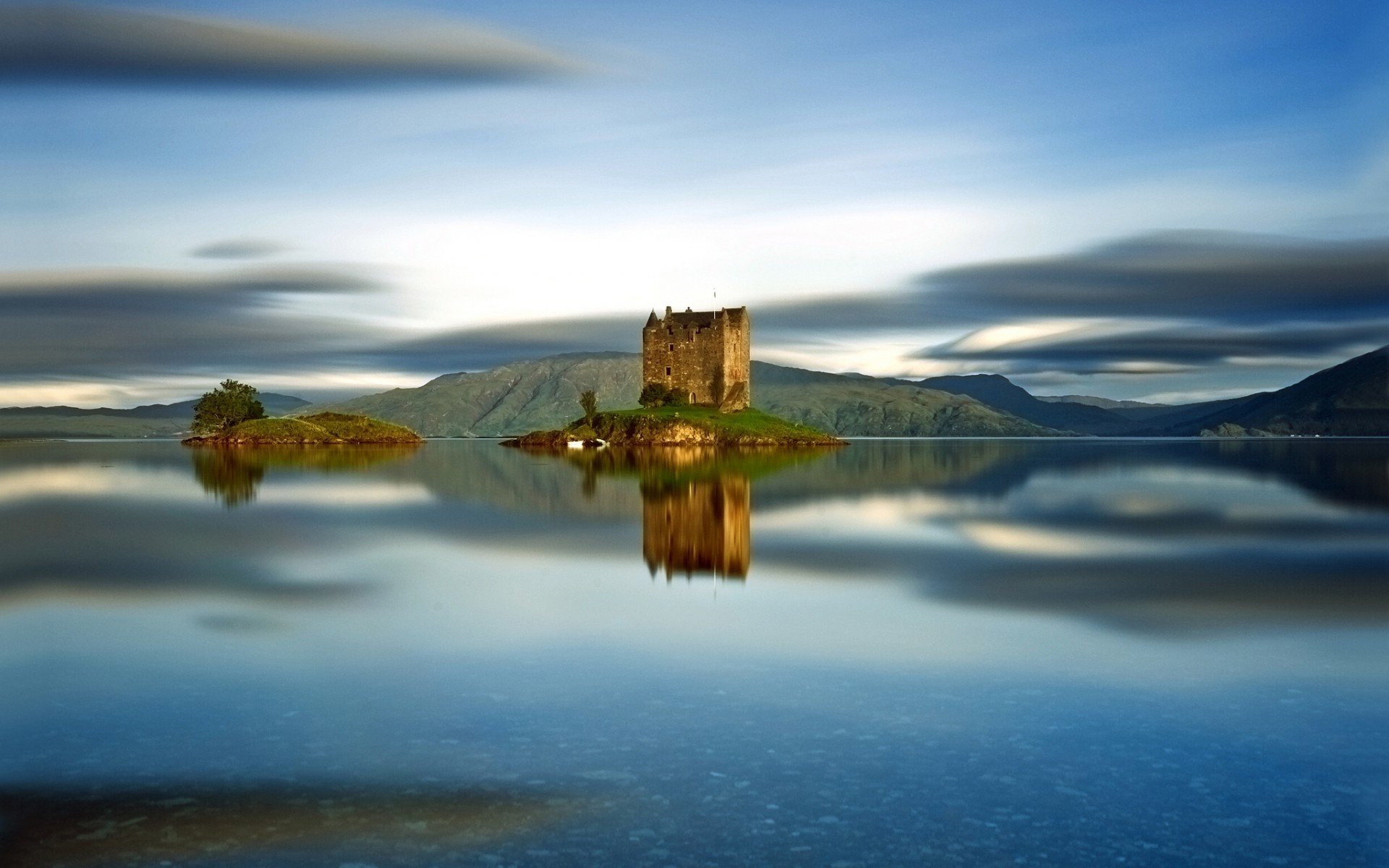 united kingdom water sunset reflection beach sea dawn landscape ocean lake sky evening outdoors seashore travel seascape sun castle stalker scotland