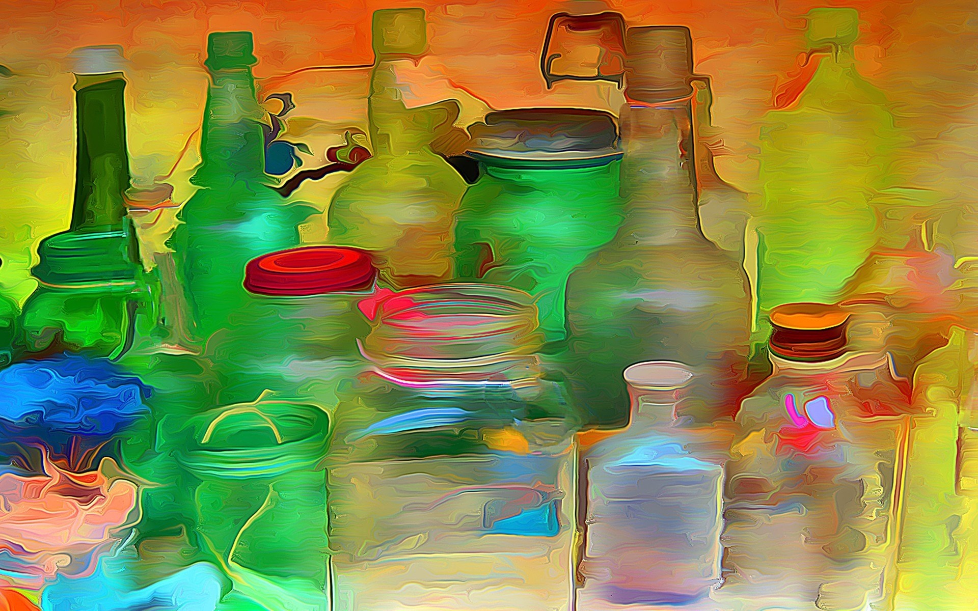 drawings behälter flasche kunststoff glas kunst leer farbe gesprenkelt design dosen flaschen gemälde cool