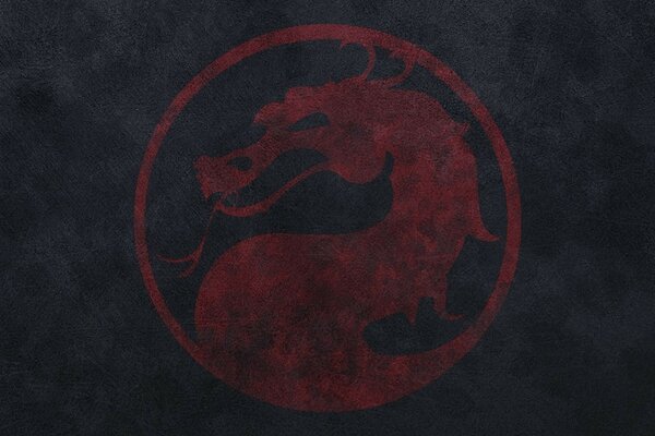 Mortal Kombat Logo Rosso su nero