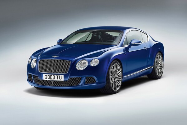 Bentley Azul fica fundo branco