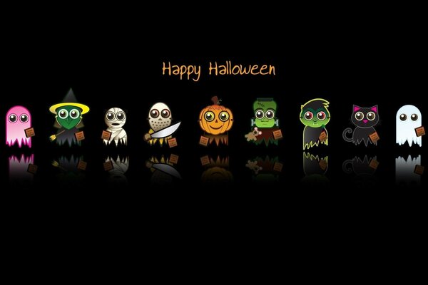 Fantasma, sotto forma di diverse figure di Halloween