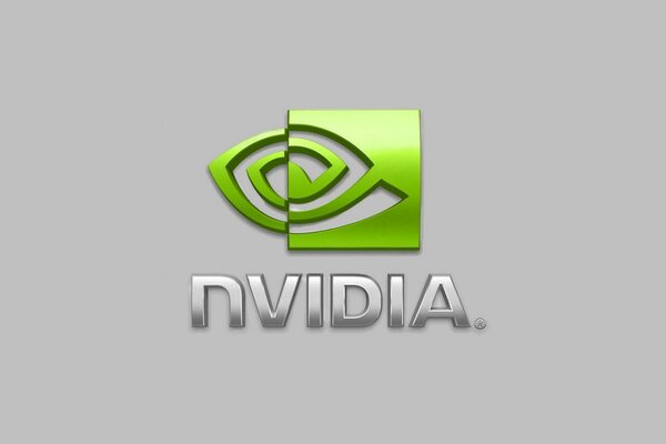 Illustrazione del simbolo NVIDIA su sfondo grigio