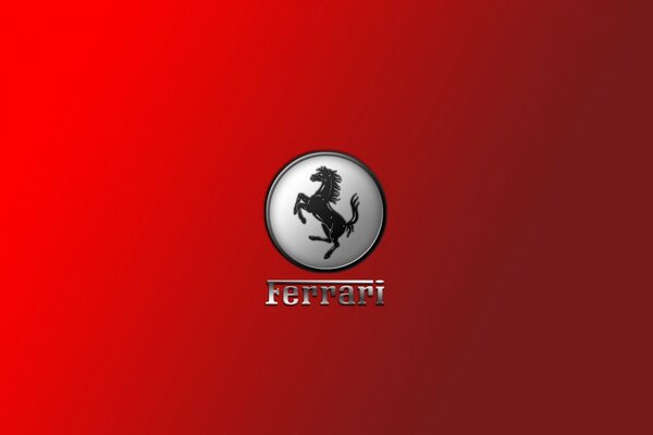 Logo Ferrari sur fond rouge