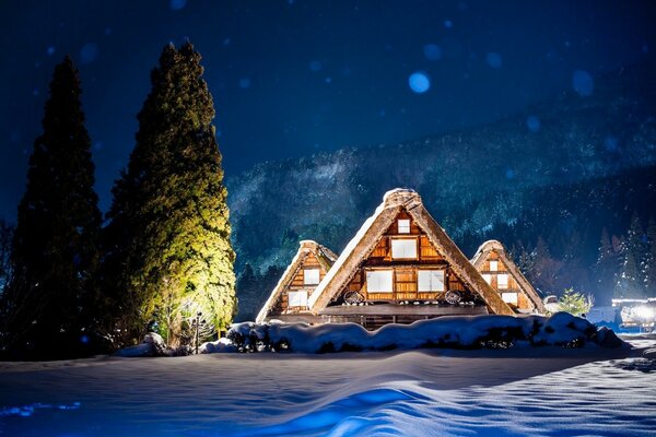 Winter journey with a beautiful sky