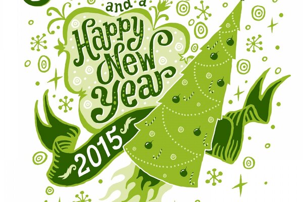 Green congratulations on the new year 2015