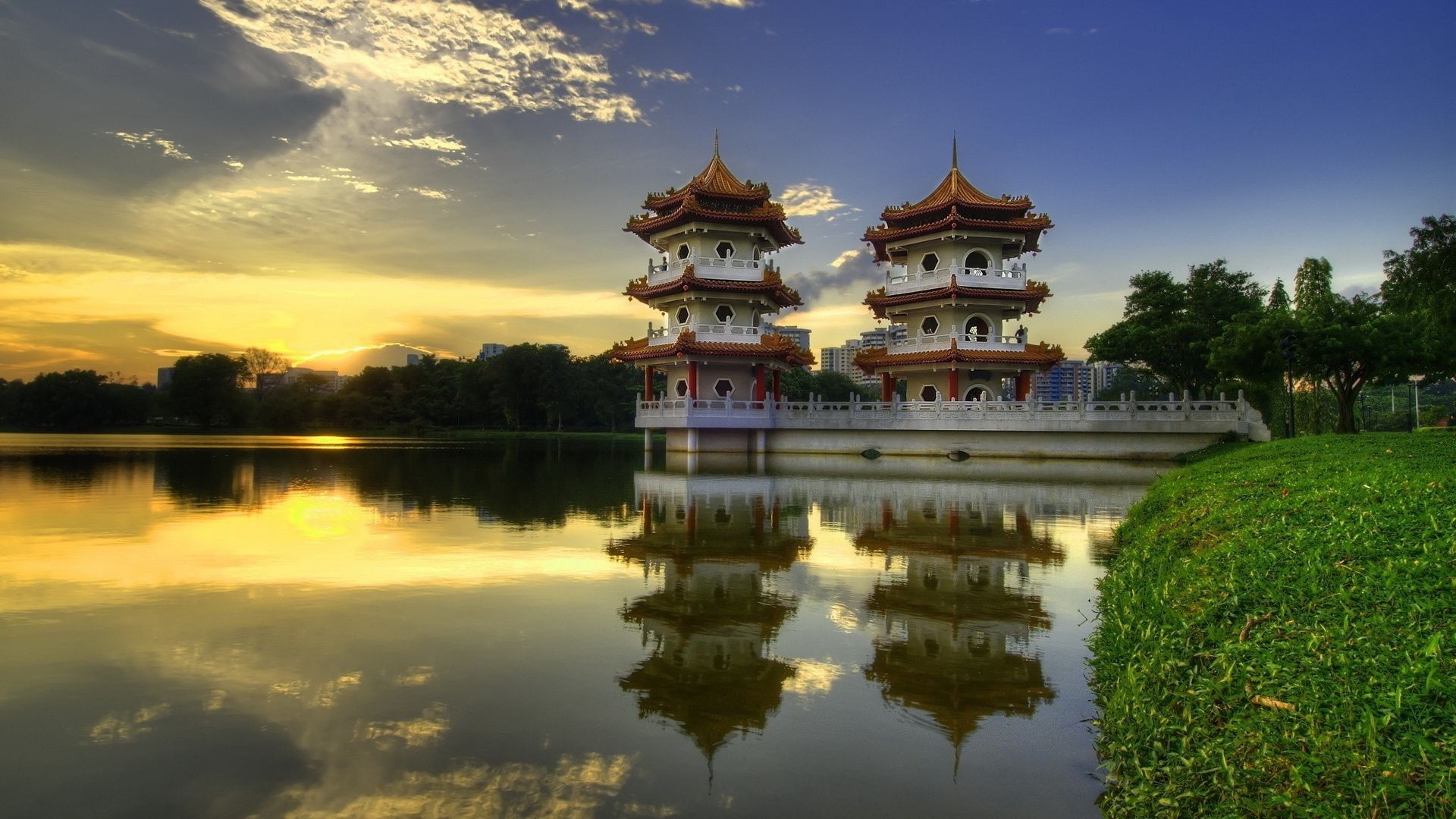 ancient architecture lake water reflection travel sky architecture outdoors castle temple traditional river tree marquee pagoda pool