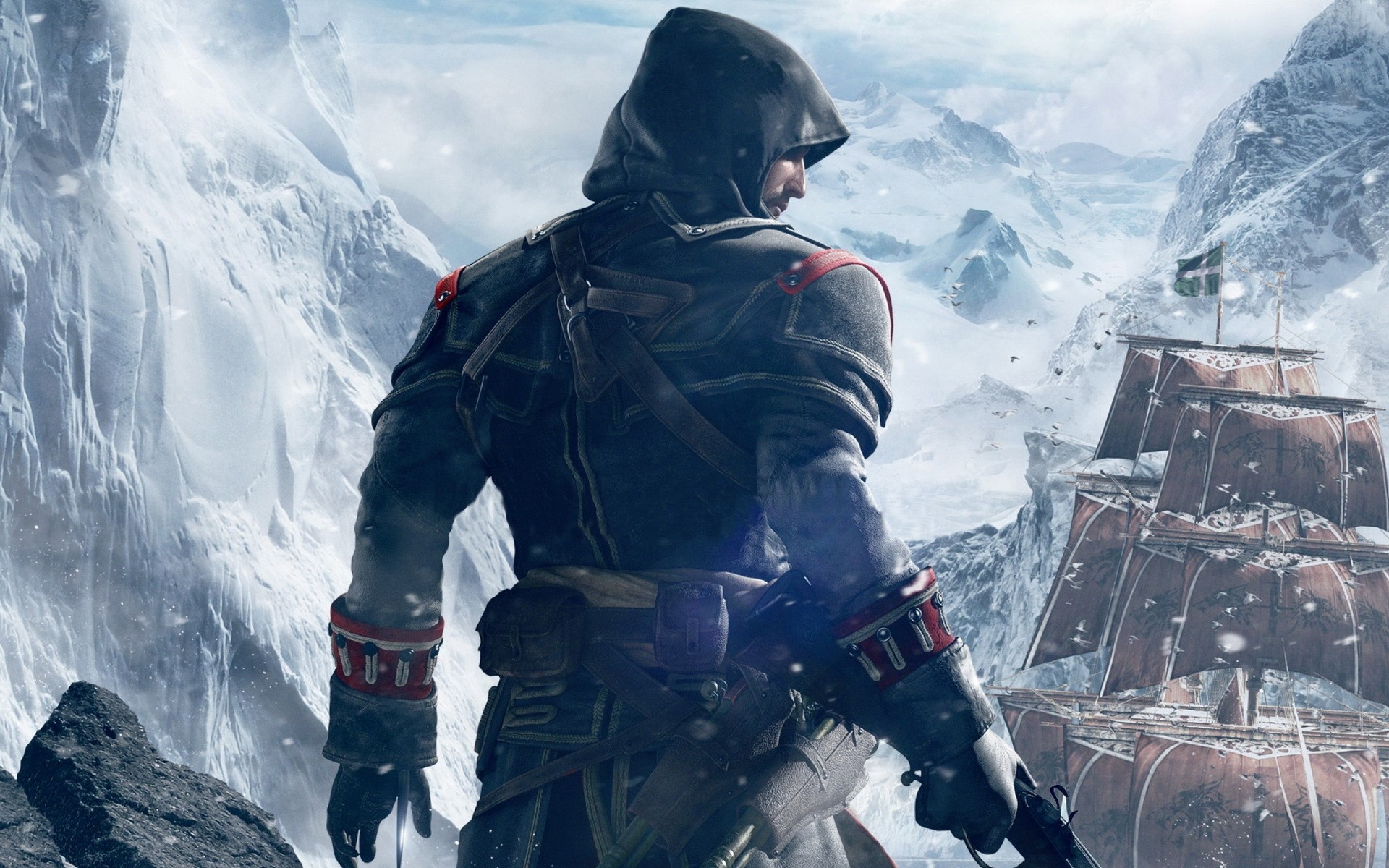 assassin s creed nieve invierno hielo frío montaña exploración peligro coche solo subir aventura en assassins creed rogue