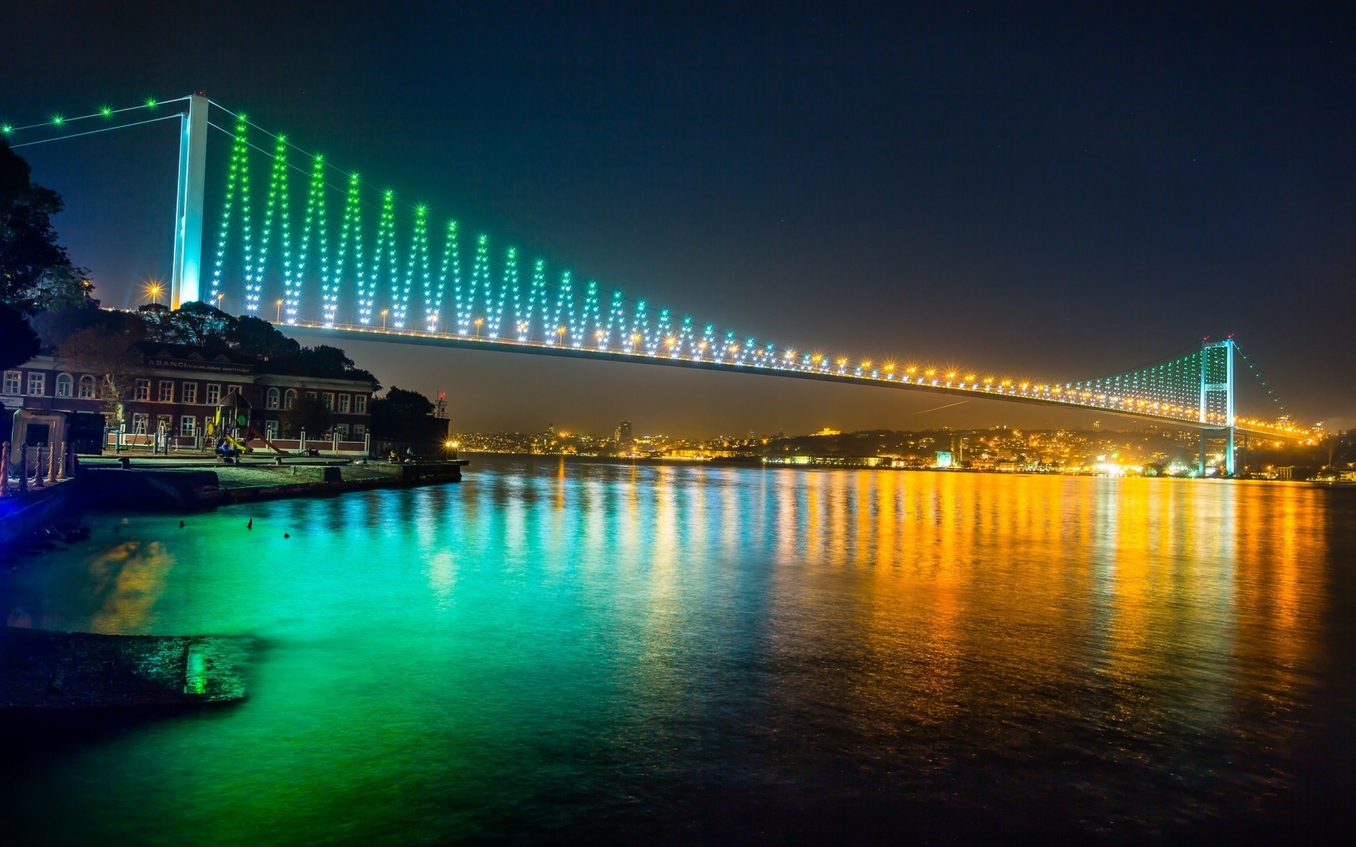 turquie pont eau architecture ville voyage crépuscule rivière coucher de soleil soir ciel centre-ville maison ville urbain réflexion système de transport pont suspendu skyline promenade pont du bosphore istanbul nuit lumière