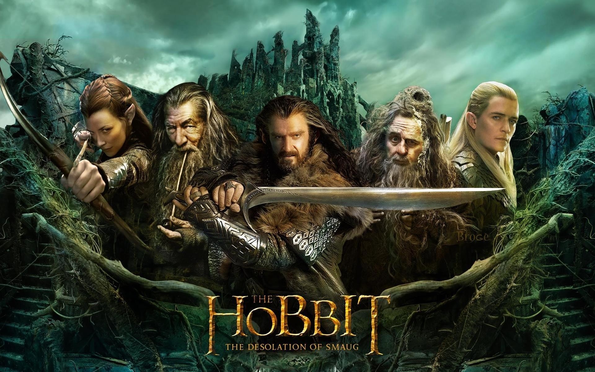 filmler kadın adam yetişkin sanat grup smaug çölü evangeline lilly tauriel orlando bloom legolas ıan mckellen gandalf grey richard armitage thorin meşe sylvester mccoy radagast hobbit