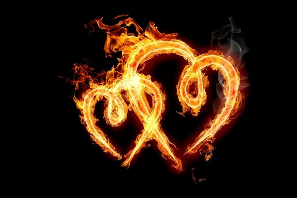 Two hearts of blazing fire