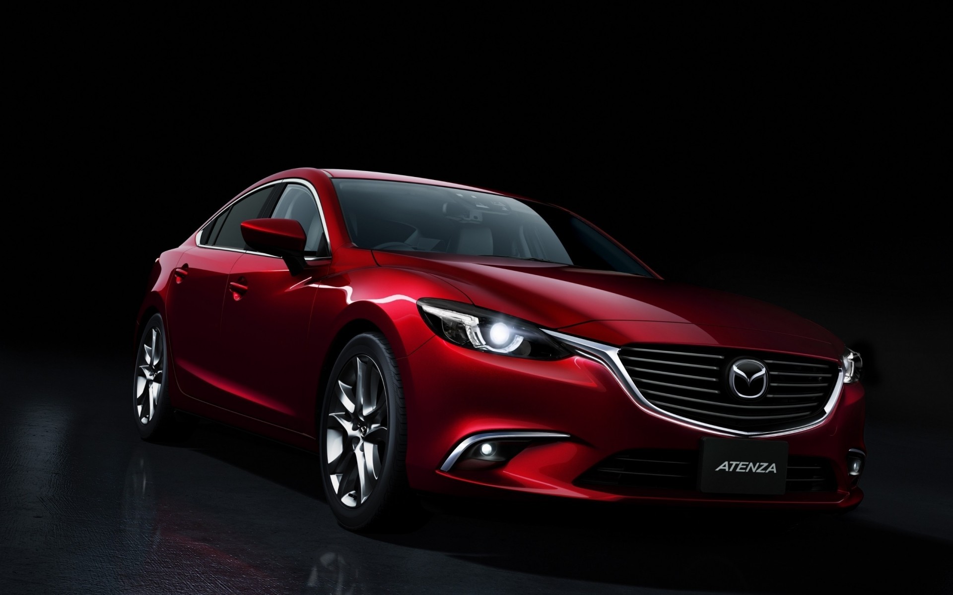 mazda coche coche automóvil negro ruedas coupé sedán acera mediodía sistema de transporte rápido asfalto unidad capó mazda atenza 2015