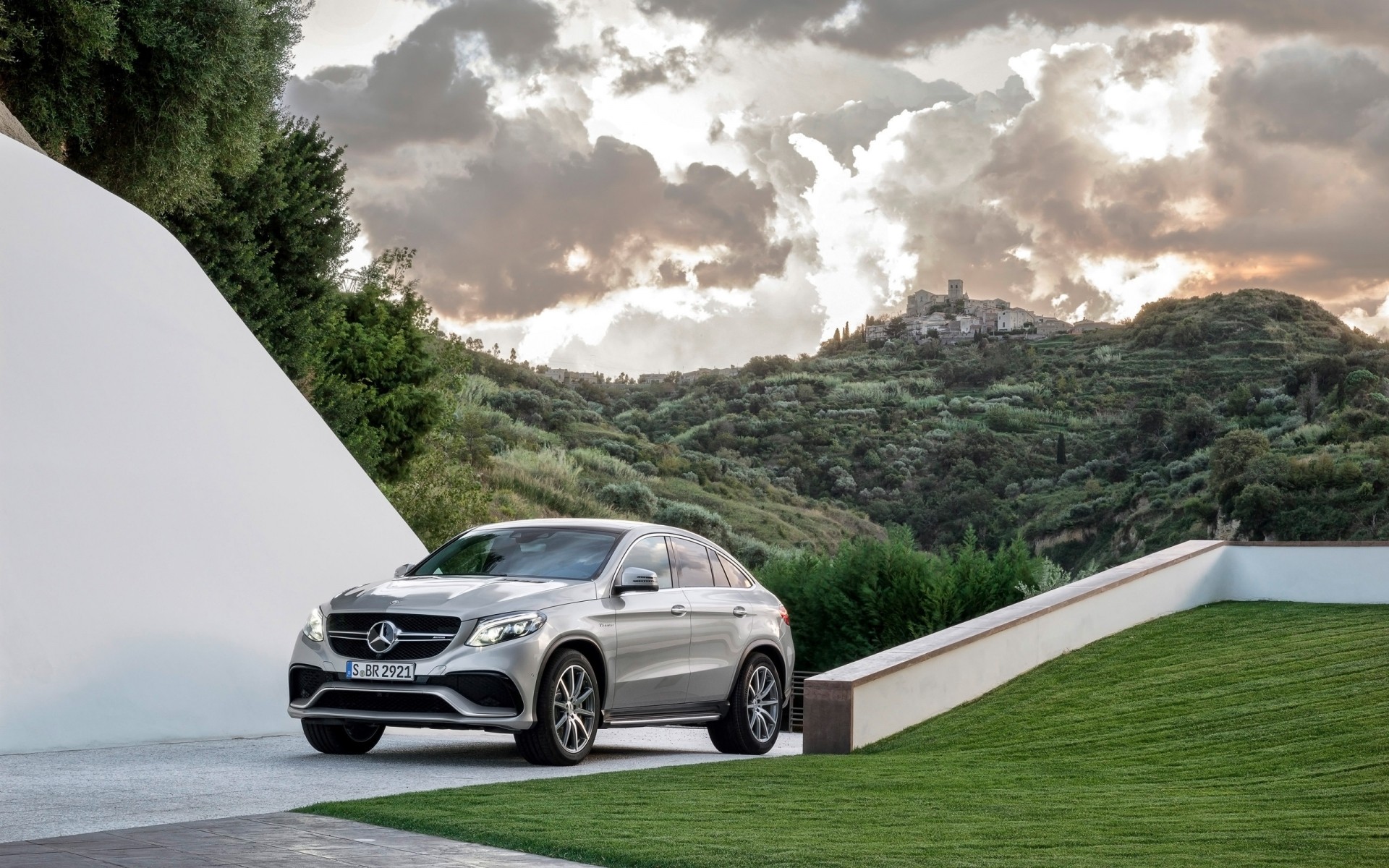 mercedes-benz auto paesaggio auto viaggi erba strada mercedes gle